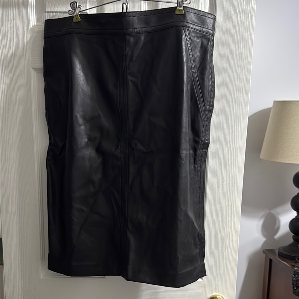 Black Faux Leather Skirt